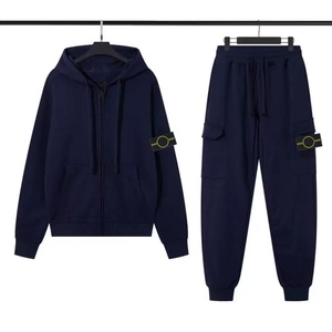 Ensemble deux pièces décontracté de luxe pour homme, 100 % coton, coupe ample, respirant, style sportif, motif îles - Product Image 4