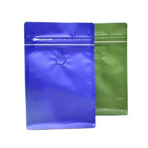 Isı Yalıtımlı Alüminyum Folyo Ayakta Duran Kahve Poşeti, Tekrar Kapanabilir Düz Tabanlı Plastik Ambalajlı, Valfli Çay Poşeti - Product Image 1