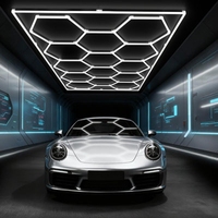 Lumières LED hexagonales pour atelier de détaillage, 4845 mm * 2435 mm, lumières en nid d'abeille, lumières LED hexagonales pour atelier automobile et garage