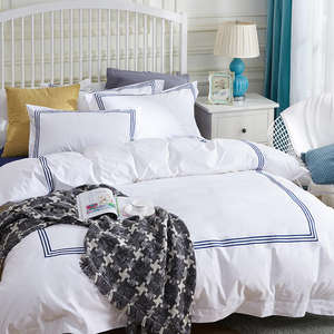 Drap de lit brodé en 100% coton, ensemble de literie, belle couleur blanche, vente en gros - Product Image 2