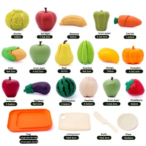 Juego de simulación para niños ecológico de alta calidad, juego de cocina, juguetes de comida, <span class=keywords><strong>juguete</strong></span> de corte para niños, <span class=keywords><strong>juguete</strong></span> divertido para cortar <span class=keywords><strong>frutas</strong></span> y verduras - Product Image 5