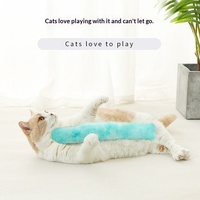 Jouet pour chat et chien : Bâtonnet de chat en peluche avec pochette à herbe à chat et saveur menthe à mâcher, design dégradé