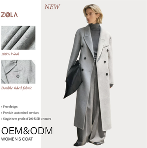 Новый Зимний 100% шерстяной двубортный Повседневный мягкий теплый длинный костюм ручной работы пальто для похудения - Product Image 1