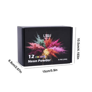 LEQU Happy And Fun Ensemble de 12 poudres néon pour la décoration des ongles et les loisirs créatifs - Product Image 6