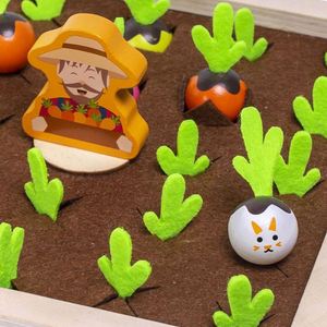 Concentration Battle Table Game Color Matching Game Carrot Harvest Wooden <b>Memory</b> Game - Product Image 3