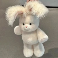Jolie peluche lapin blanc à longues oreilles, robe fleurie, peluche douce, poupée lapin de dessin animé, décoration de la maison, cadeau d'anniversaire, ODM 45cm