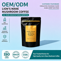 Café aux champignons Lion's Mane OEM ODM Marque Privée Mélange pour Boisson Nootropique pour la Concentration Cérébrale et Autres Compléments de Santé