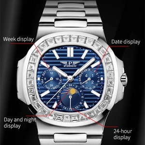 Reloj Mecánico Manual de Acero Inoxidable PINDU 6502 2025, Ligero, de Lujo, para Hombre, Resistente al Agua 5BAR, con Calendario, 40-44mm - Product Image 6