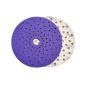 P40-P800 Grit 150Mm Film Sanding Disc Multi Hole Self Adhesive Ceramic Sandpaper Disc For Metal/Car/Wood