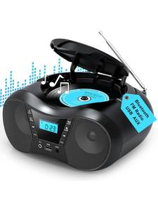 Boombox stéréo portable avec <span class=keywords><strong>radio</strong></span> AM/FM et Bluetooth, fonctionne comme un haut-parleur portable BT et un lecteur de <span class=keywords><strong>CD</strong></span>, <span class=keywords><strong>appareil</strong></span> boombox - Product Image 1