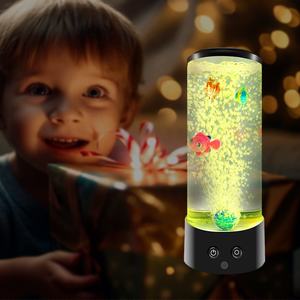 リモコン付き バブルフィッシュランプ、色が変化するLEDライト付き 動く魚のアクアリウム ナイトライト ノベルティギフト 50 12 15 0.5 - Product Image 6