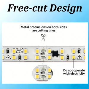 Bande lumineuse <span class=keywords><strong>LED</strong></span> DC <span class=keywords><strong>12V</strong></span> 2835, 240 <span class=keywords><strong>LED</strong></span>/m, <span class=keywords><strong>ruban</strong></span> <span class=keywords><strong>LED</strong></span> flexible haute densité pour chambre à coucher et cuisine - Product Image 4