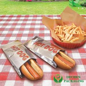 Feuille Hot Dog Sacs Hotdog Sac Wrapper Manches Aluminium Papier Sac - Product Image 2