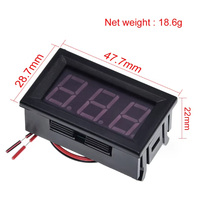 Mini Voltímetro Digital AC 70V-500V, Medidor de Voltaje de Panel con Pantalla LED de 2 Cables