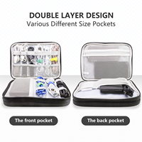 Sac de rangement tout-en-un portable étanche à double couche en gros Accessoires électroniques Mallette de transport Sac de voyage organisateur de câble