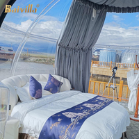 Dôme bulle préfabriqué en polycarbonate avec structure en aluminium, thermoformé, étanche, transparent, de luxe, pour hôtel et parc