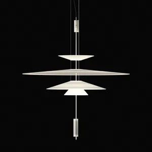 新しいモダンなデザインペンダントアクリル鉄素材スライスランプ装飾照明コーヒーバー展示シャンデリア