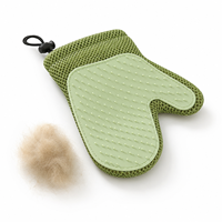 Gant de toilettage pour animaux double face antibactérien avec poils élastiques en TPR, rangement portable pour l'élimination des poils d'animaux et le nettoyage des tapis