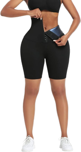 Shorts amincissants taille haute pour <span class=keywords><strong>femme</strong></span>, effet brûle-graisse, rehausseur de fessiers, sculpteur de cuisses, pantalon de sudation effet sauna - Product Image 6