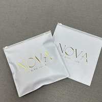 Embalaje cosmético de joyería de PVC de alta calidad, bolsa con cierre de cremallera de plástico, bolsa de maquillaje con cremallera mate de lujo, bolsa con logotipo estampado