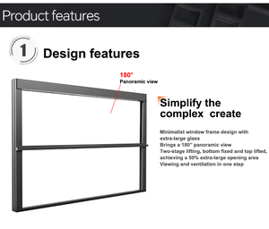 หน้าต่างบานเลื่อนอลูมิเนียมไฟฟ้าสำหรับระเบียงหน้าต่างบานเลื่อนแนวตั้งอัจฉริยะพร้อมรีโมทอัจฉริยะดีไซน์ทันสมัย - Product Image 3