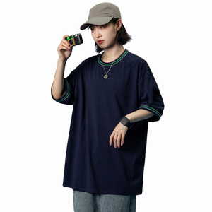 T-shirt Vintage Ringer 100% coton de qualité supérieure, impression personnalisée, Streetwear surdimensionné à épaules tombantes - Product Image 4