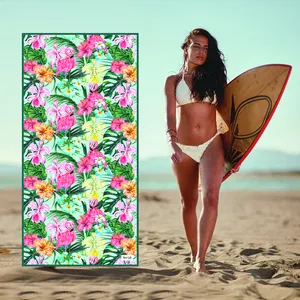 Beach Towel Customize Logo Size Micro Fibre Travel Sport Gym Towel with Eva Case Microfiber Beach Towels