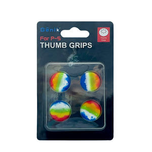 มือจับซิลิโคน4ชิ้นสำหรับ <span class=keywords><strong>PS5</strong></span>/PS4/Xbox Series x/s สวิตช์เดียว Pro จอยสติ๊กแบบไม่ลื่นสีรุ้งฝาครอบรูปหัวแม่มือ - Product Image 4
