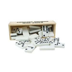 Nhà Máy Bán Buôn Đôi 6 Sáu Trắng Domino Thiết Lập Chấm Đen 28Pcs Domino Gạch Trong Lưu Trữ Bằng Gỗ Hộp OEM Biểu Tượng Tùy Chỉnh Cho Trò Chơi - Product Image 4