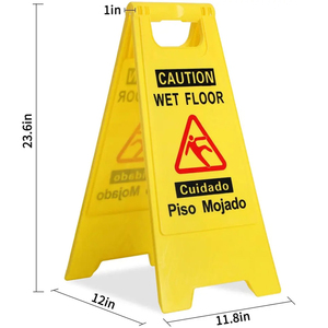 Letrero de Advertencia de Piso Mojado en Forma de A, de Plástico Amarillo, Personalizado, con Película Reflectante de Cuarto Grado, en Oferta - Product Image 1