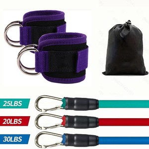 Set di Fasce Elastiche di Resistenza con Cinturino alla Caviglia per Allenamento Glutei e Gambe, con Borsa per il Trasporto - Product Image 5