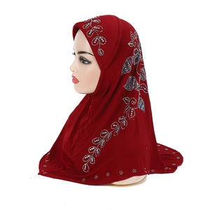 Bufanda de cabeza de taladro de pavo real de moda Hijab instantáneo Undercap con Hijab instantáneo de doble bucle musulmán árabe - Product Image 1