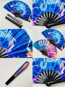 พัดไม้ไผ่แกะสลักโฮโลแกรมขนาดใหญ่สไตล์ดนตรีแกะสลักโฮโลแกรมสำหรับทำจากไม้ไผ่ขนาดใหญ่พิมพ์ลายได้ตามต้องการ - Product Image 2