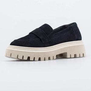 Petits mocassins noirs en cuir pour filles chaussures pour enfants style scolaire talon épais semelle épaisse mocassins fabricants vente directe - Product Image 2