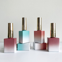 Flacon carré en verre de 10 ml pour vernis à ongles, contenant cosmétique avec bouchon et pinceau, impression sérigraphique, emballage pour colle à ongles