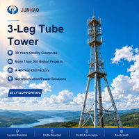 Menara Tiang Komunikasi Baja Galvanis Celup Panas Anti Korosi 3/4 Kaki, Tipe Self Supporting, Pemasangan Mudah, Pabrik Menara