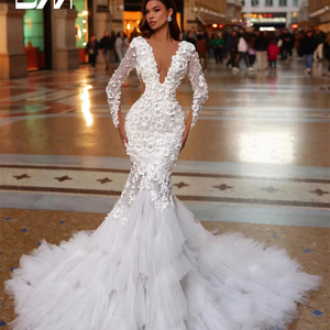 Fit and Flare Gown Wedding Dress - Elegant Mermaid Style
