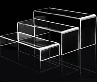 Étagère de rangement moderne en acrylique en forme de U, durable et écologique, idéale pour les cosmétiques, les poupées, les chaussures et les figurines, pour une utilisation en extérieur