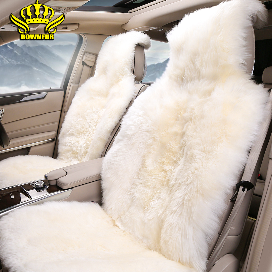 Накидки на автомобильные сиденья Rownfur, Роскошные зимние чехлы из натуральной австралийской овчины на сиденья