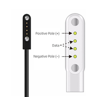 Câble de charge USB-A magnétique 2 broches, espacement 12,5 mm, sonde 4 mm, 1A, pour bracelet de montre connectée - Vente en gros