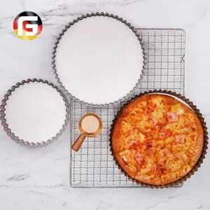 7 9 inç yapışmaz gümüş Bakeware kiş Pizza tepsisi tart kalıbı çıkarılabilir alt ile