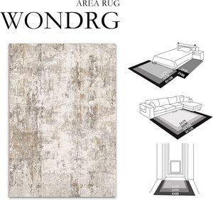 Washable Area <strong>Rug</strong> Neutral Abstract Entryway <strong>Kitchen</strong> Non Slip Low Pile <strong>Throw</strong> <strong>Rug</strong> Living Room Bedroom Indoor Doormat Soft Carpet - Product Image 4