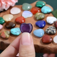 Pierre naturelle de cœur d'amour Pierre d'équilibrage Reiki Pierre de souci à dos plat Perles sans trou Demi-cœur pour la fabrication de bijoux