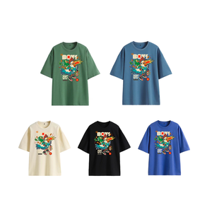 Camiseta lisa de talla grande con logotipo personalizado y peso pesado, camisetas de manga corta de algodón con gráficos blancos para hombre - Product Image 1