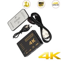 Conmutador compatible con HDMI 4K HD1080P 3 5 puertos HD Switch Selector Splitter con Hub IR Remote Controller para HDTV DVD TV BOX Z2