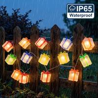 Caja de Regalo Navideña con Cadena de Luces LED, Set de Regalo Festivo, Luces Intermitentes de Colores, Luces USB para Exteriores, Decoración para Árbol de Navidad, Ventana, Ambiente Festivo