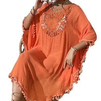 Robe de plage transparente en dentelle courte, à col en V profond, taille plus, pour femmes, fabriquée à la main, respirante, réversible