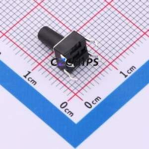 J1L1003110 Tactile Switch Through hole Component (THT)-4P,6x6mm Switch Single Pole Single Throw Round Button 2.6N 6mm - Product Image 2