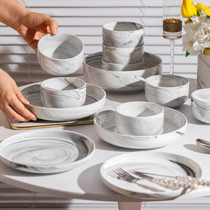 Plato Redondo Blanco de Cerámica, Plato Bajo de Cerámica, Tazón Occidental para Carne, Cerámica Creativa China al por Mayor - Product Image 2