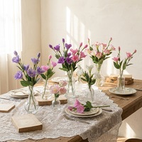 Fleurs artificielles haut de gamme en soie Gladiolus pour décoration de mariage, événements, hôtels, aménagements intérieurs, accessoires de photographie réalistes